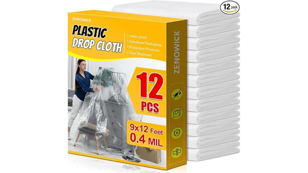 12 pack plastic drop cloth