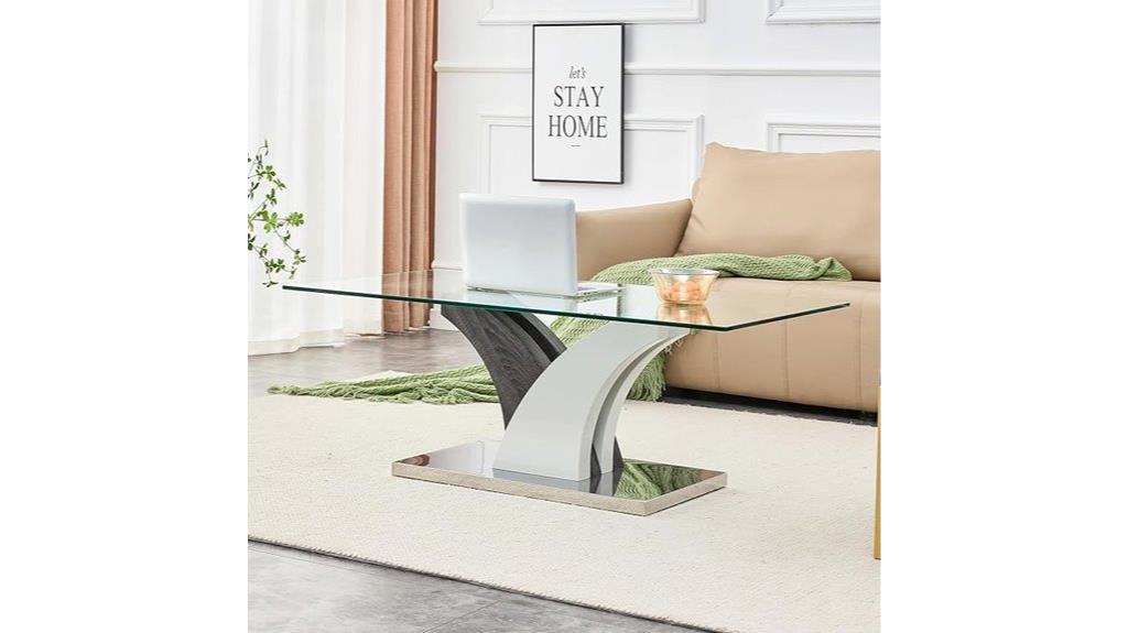 47 inch glass coffee table