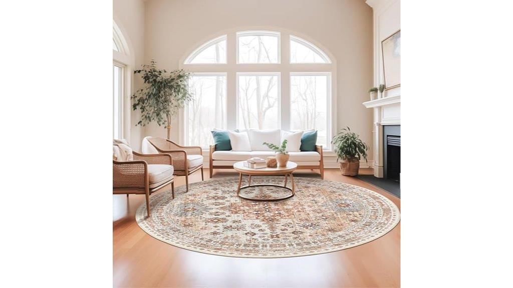8 foot round living room rug