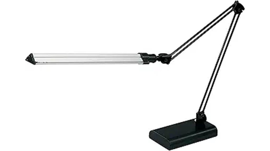 adjustable black silver desk lamp