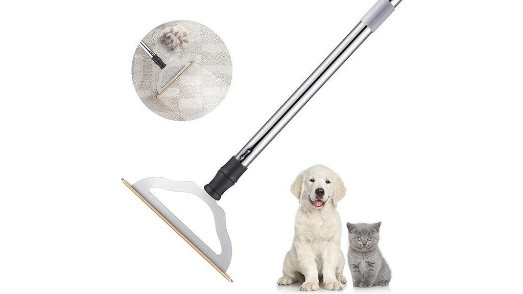 adjustable long handle carpet rake