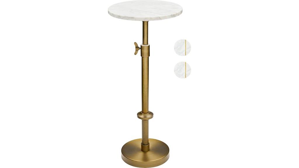 adjustable marble drink table
