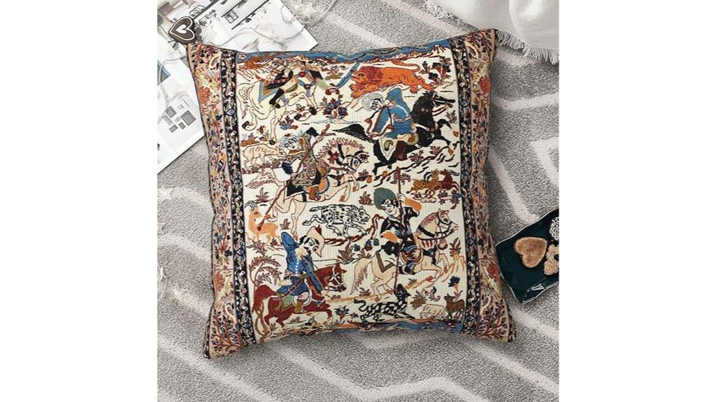 antique blue floral pillow