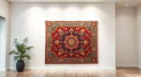antique rug wall installation