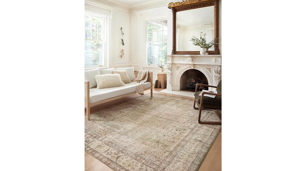 antique sage area rug