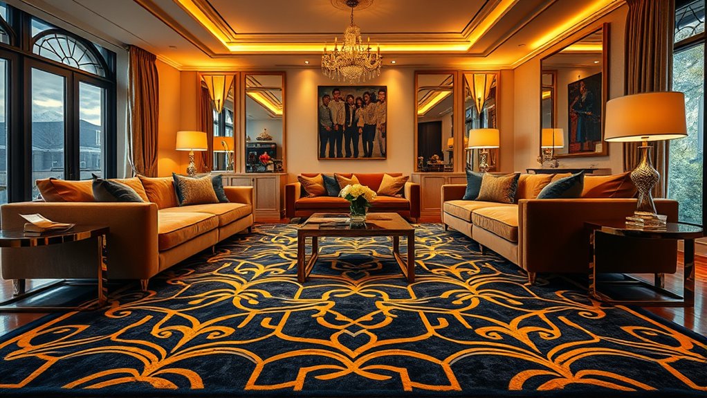 art deco rugs as focal points