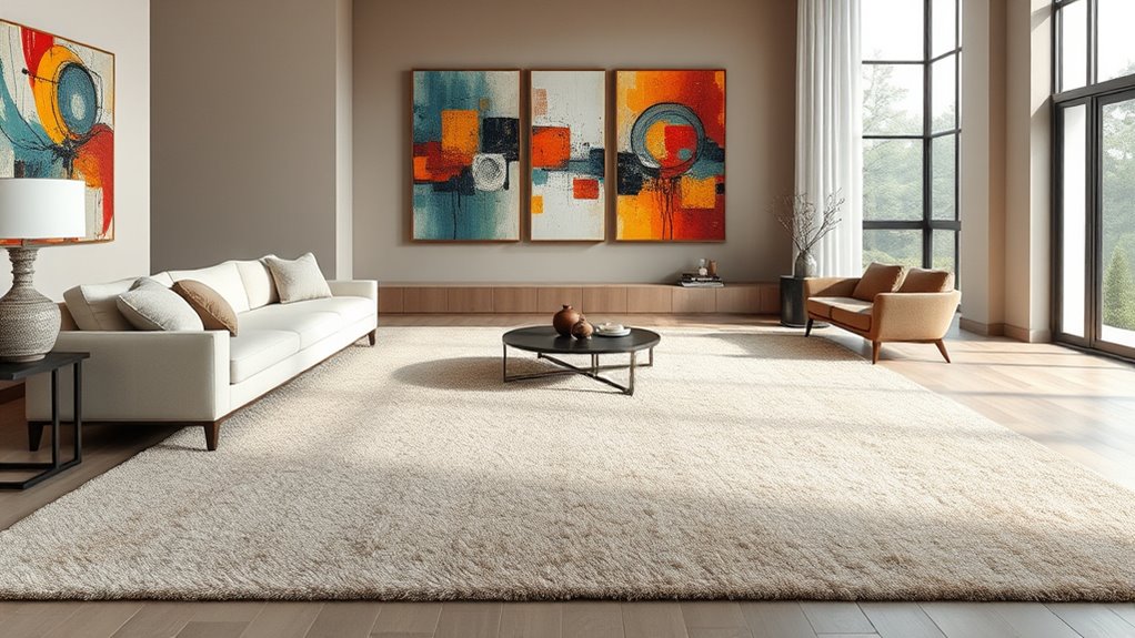 balance artwork with rug