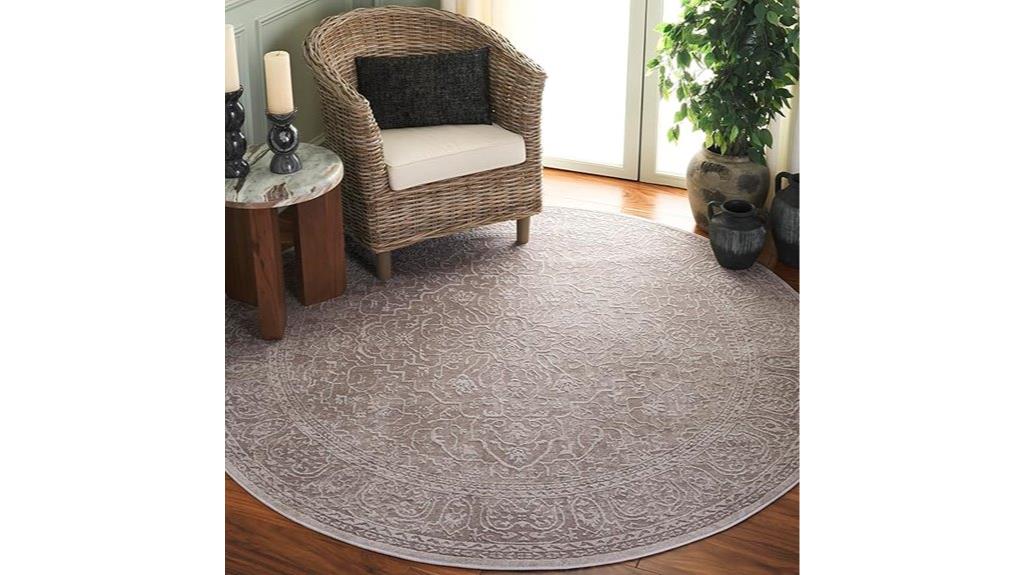 beige cream round rug