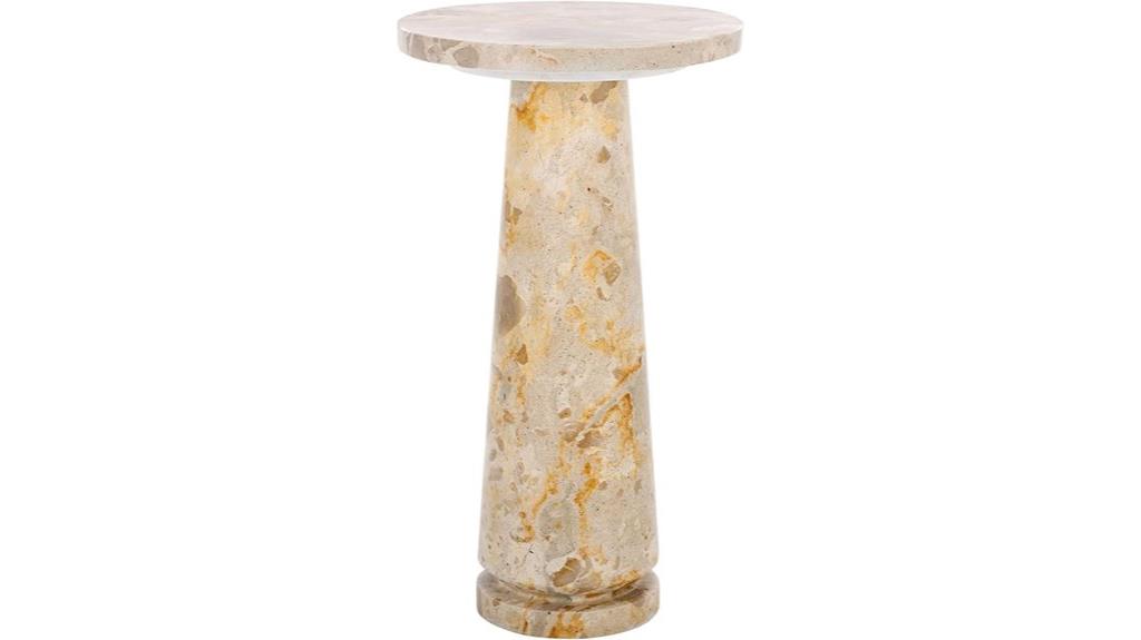 beige marble round table