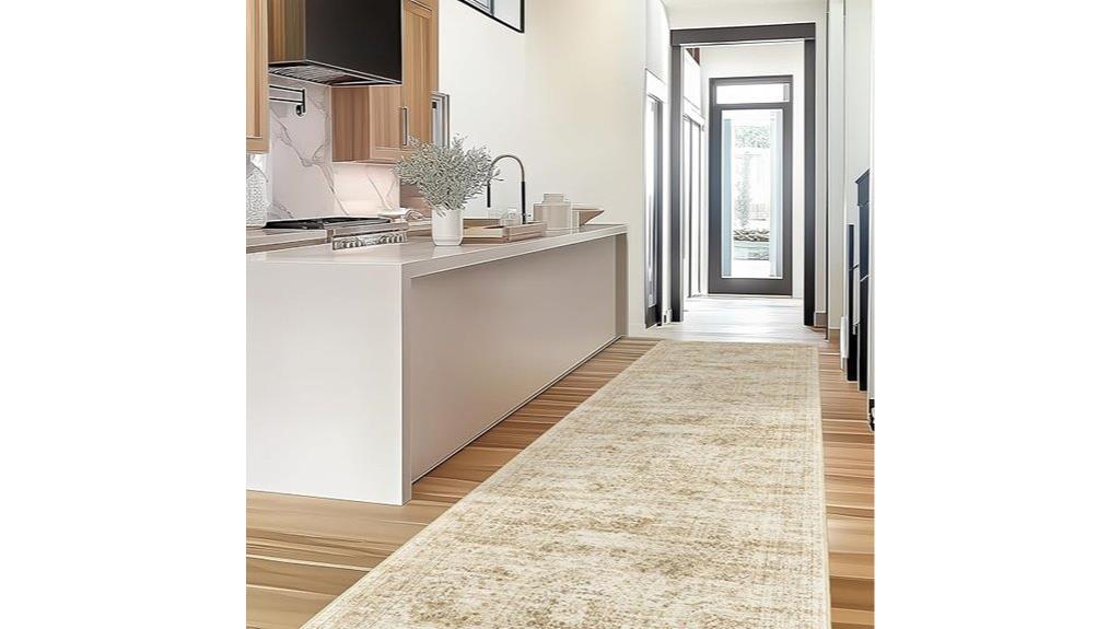 beige non slip kitchen rug
