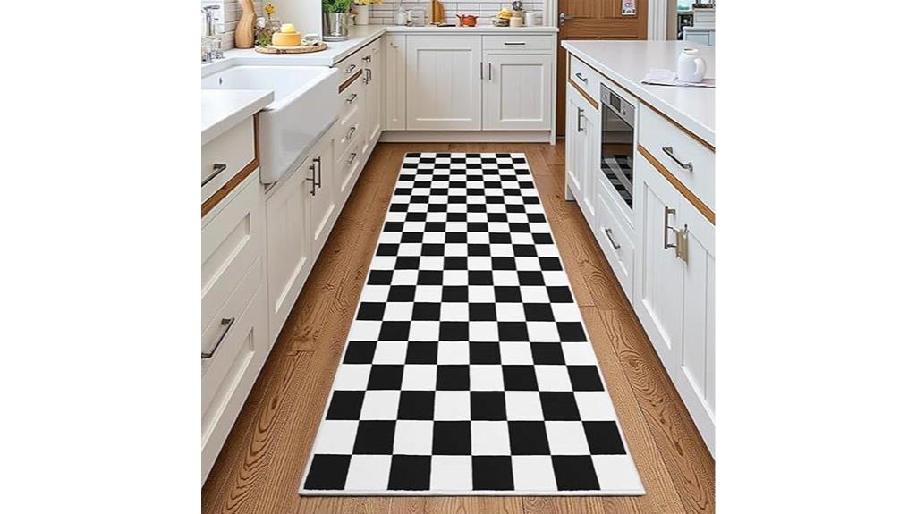 black and white rug