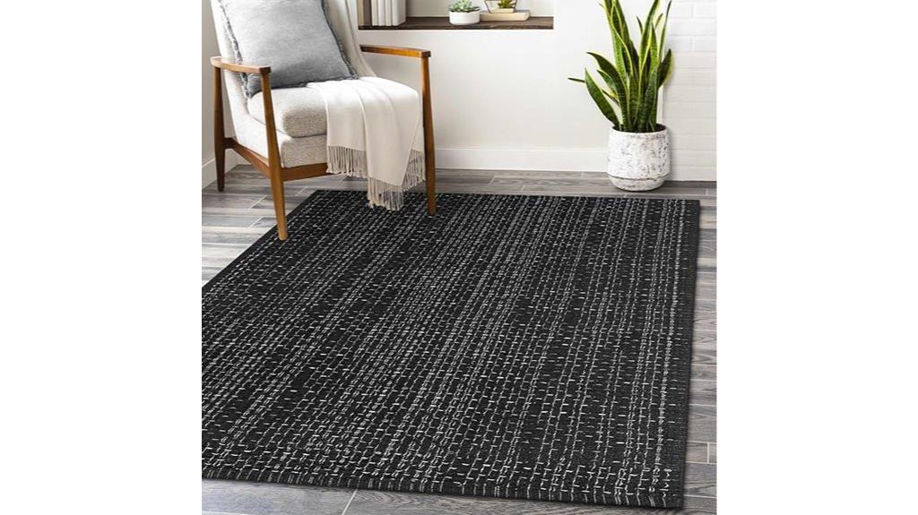 black cotton laundry rug
