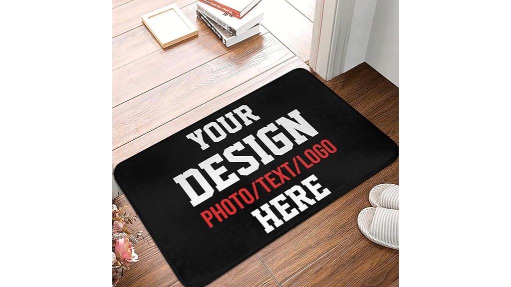 black custom logo rug