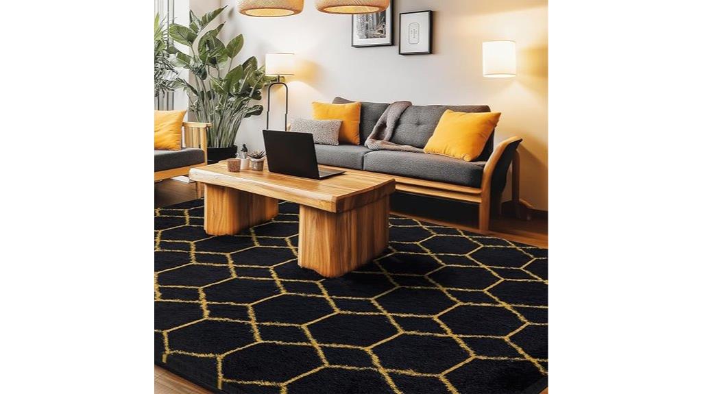black gold shag rug