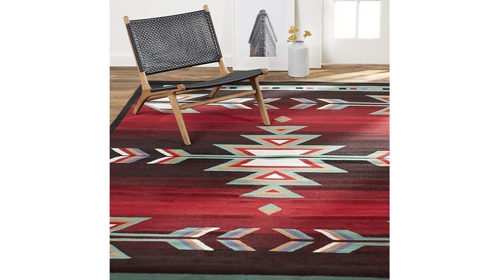 black red ivory rug