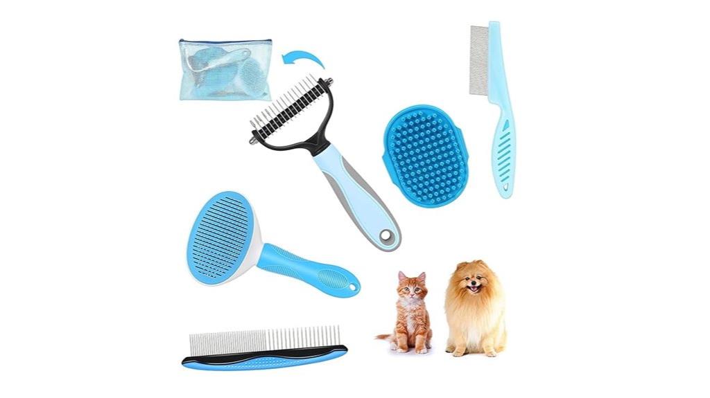 blue 5 in 1 grooming kit
