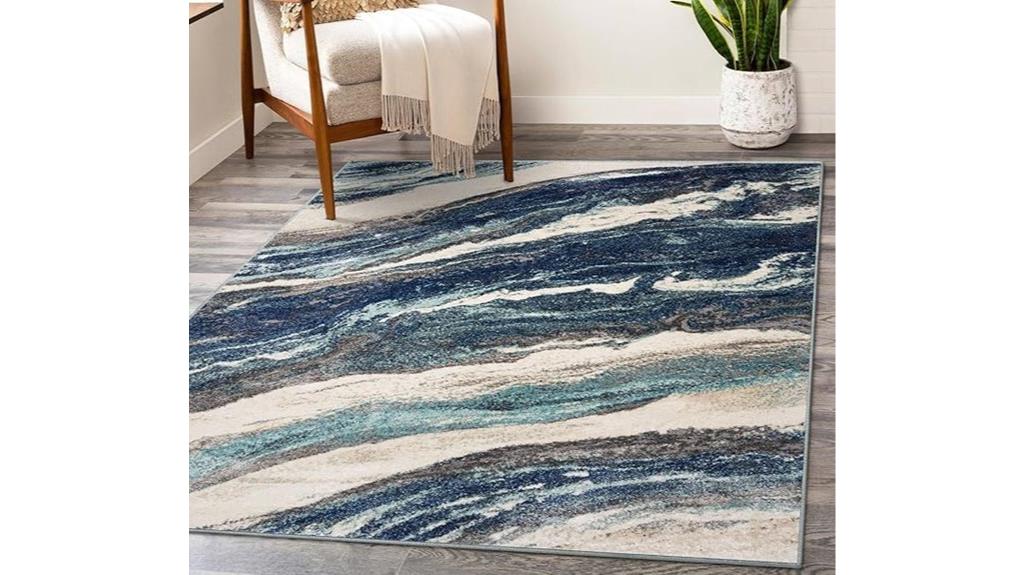 blue art deco rug
