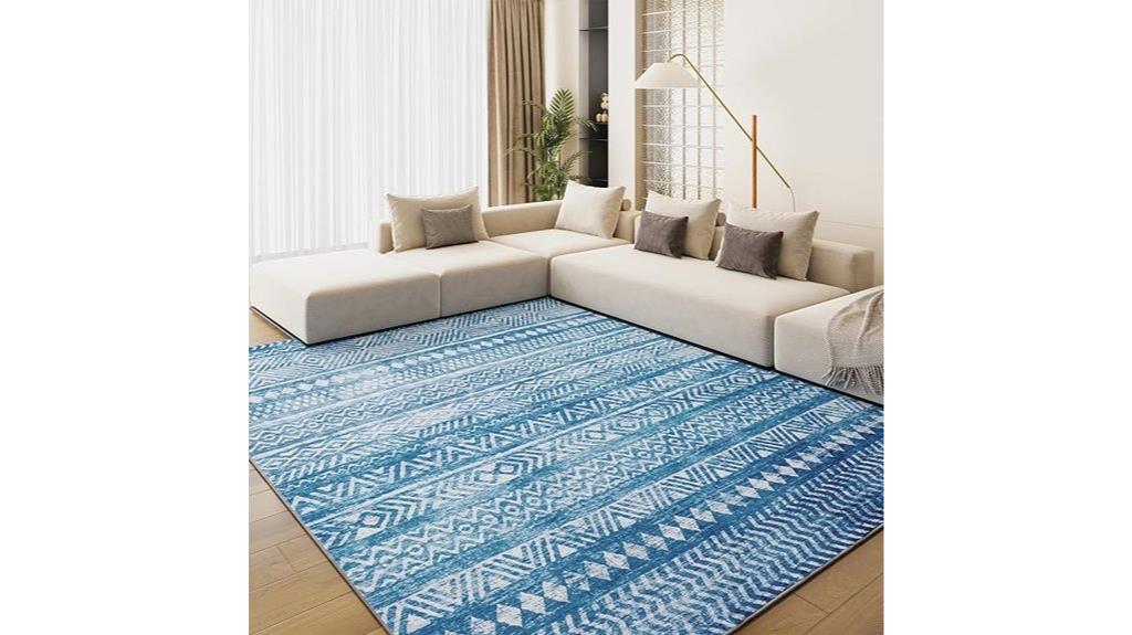 blue boho nursery rug