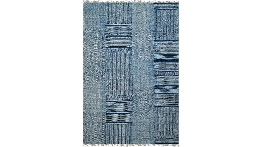 blue cotton kilim rug