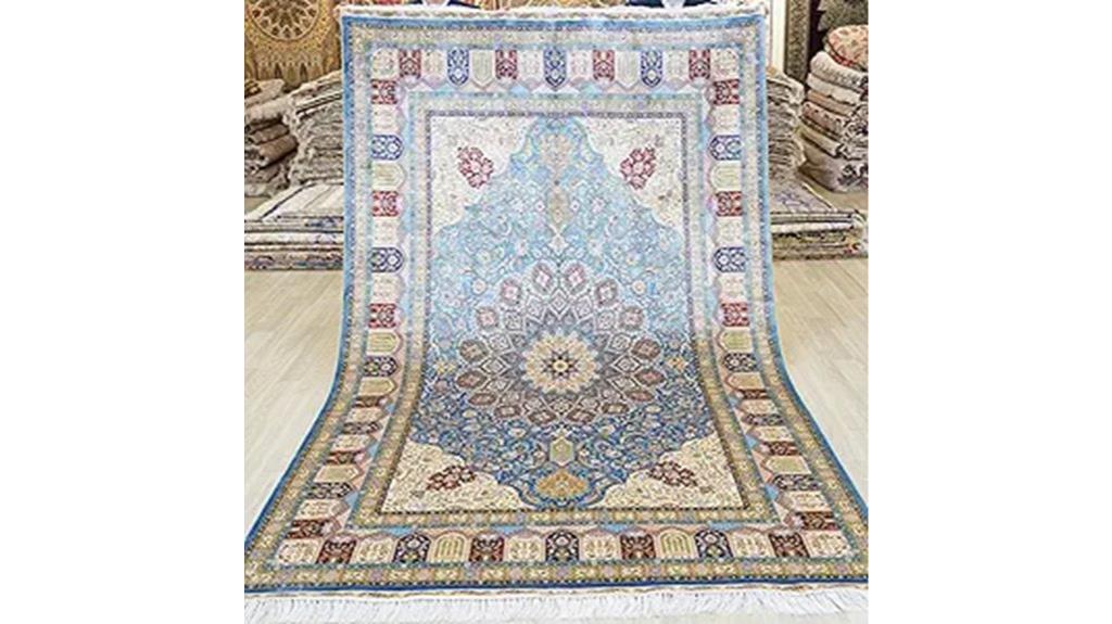 blue handwoven vintage rug