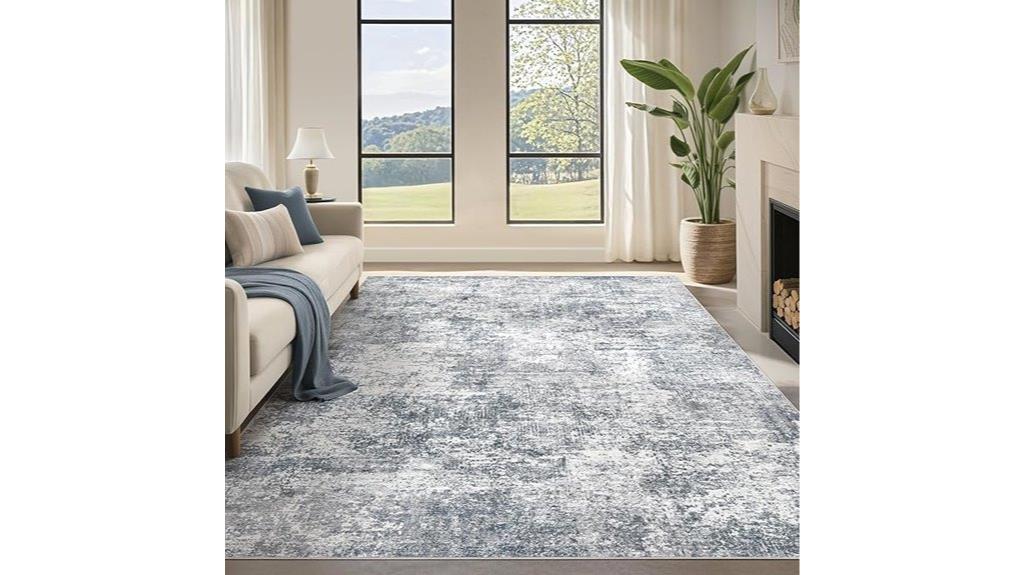 blue modern abstract rug