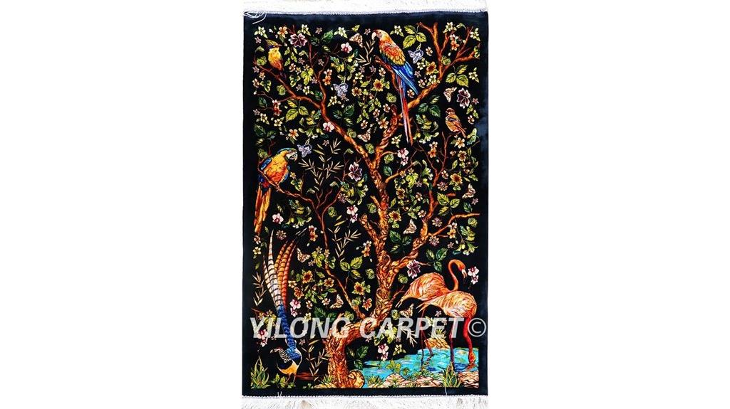 blue silk hand knotted prayer rug