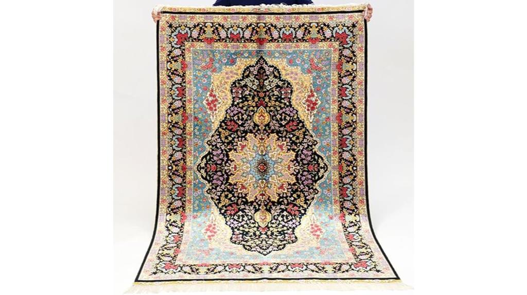 blue vintage hand knotted rug