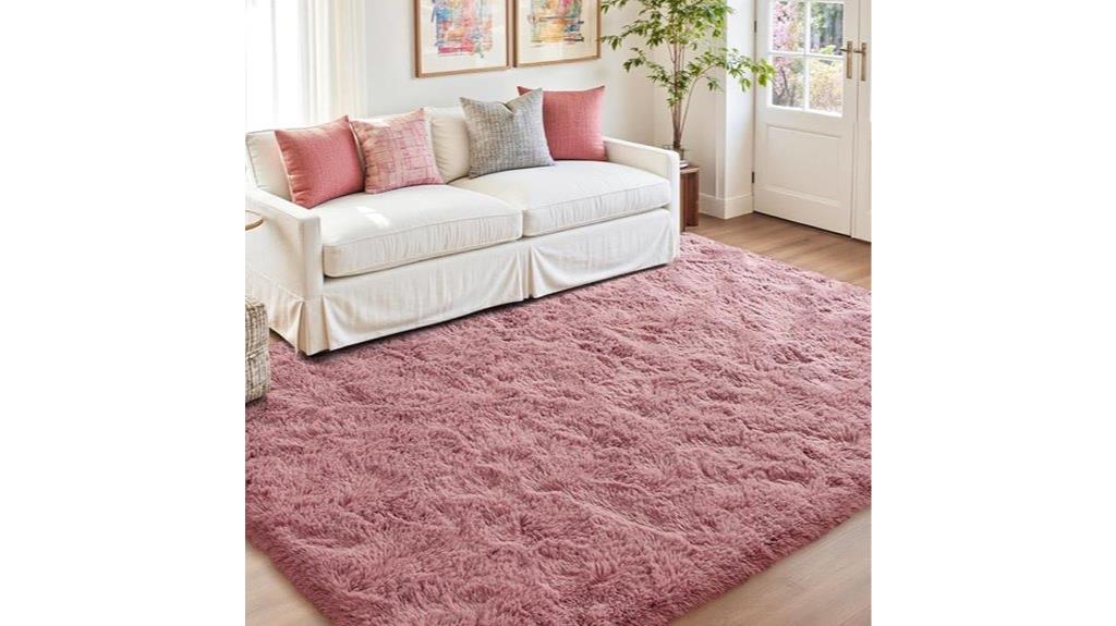 blush area rug set