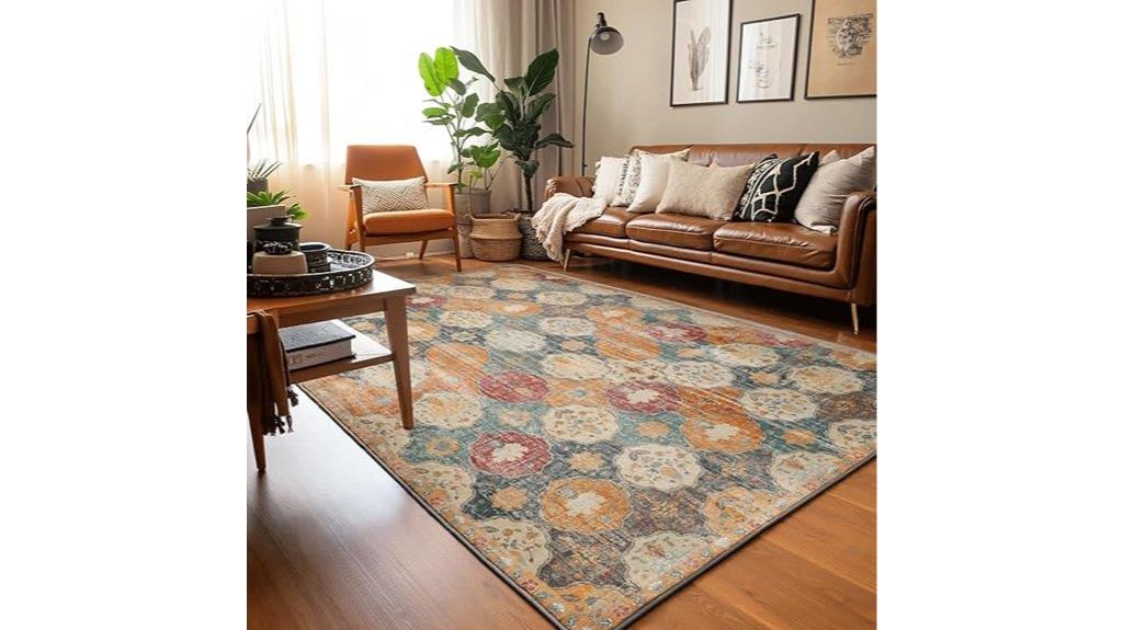 boho floral rug
