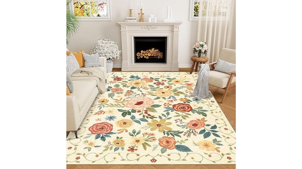 boho floral rug