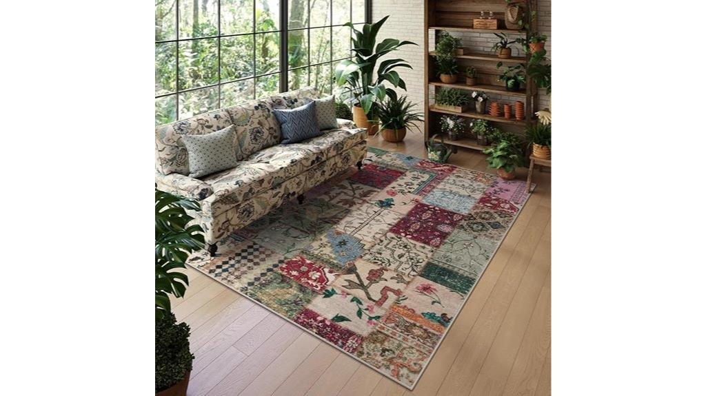 boho washable room rug