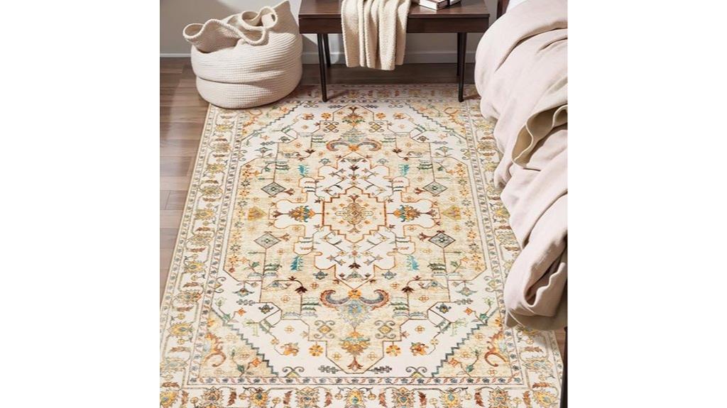 boho yellow area rug
