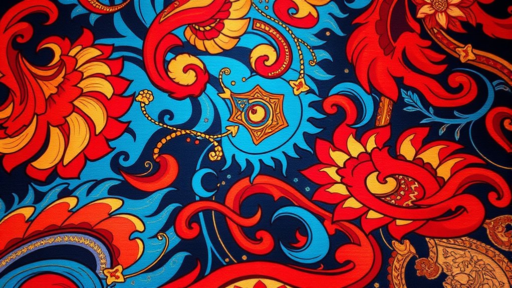 bold colorful patterned carpets