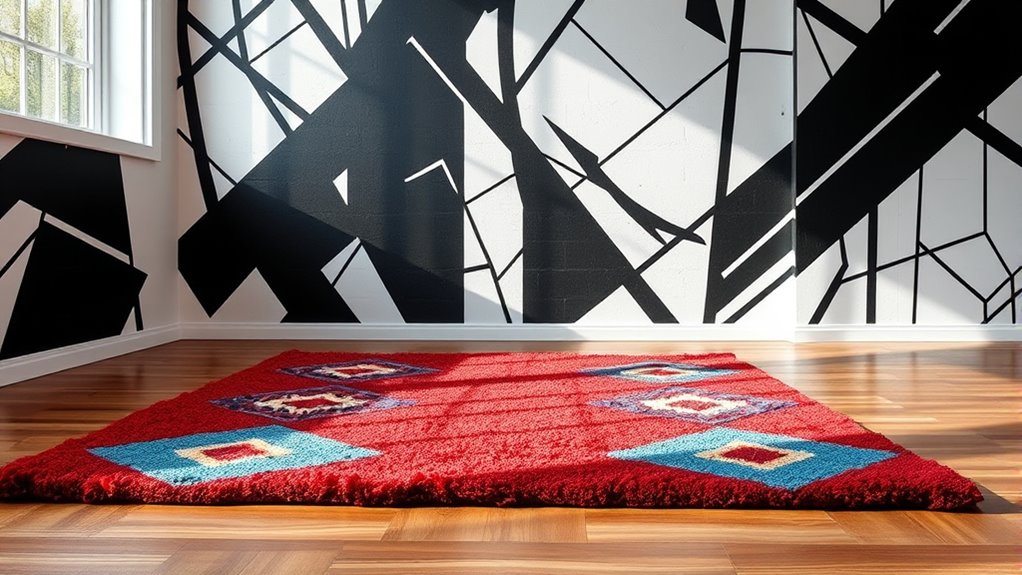 bold rug and wall clash