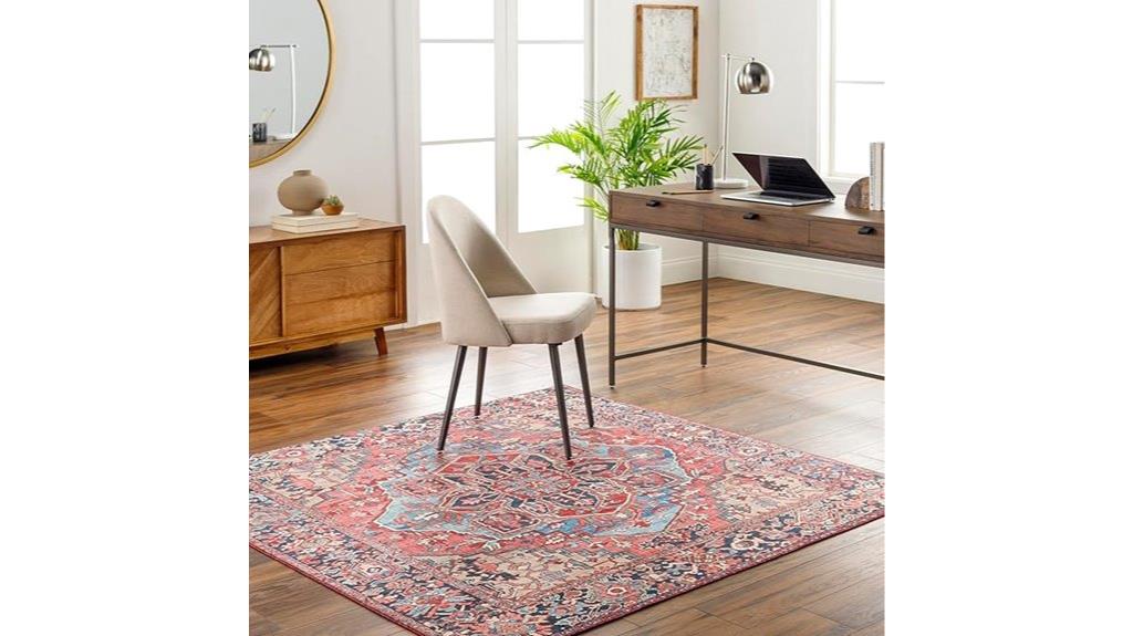 bright red medallion rug