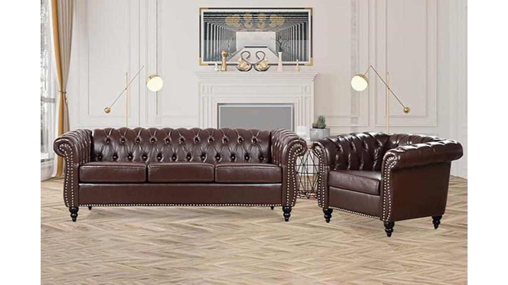brown leather chesterfield sofa