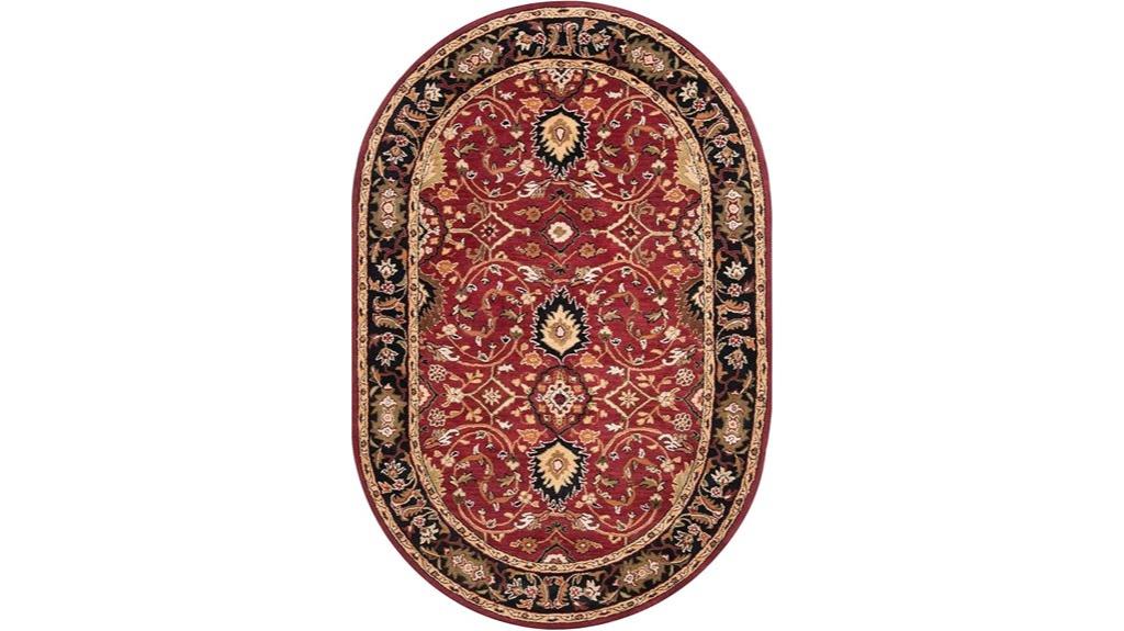 burgundy oval wool rug