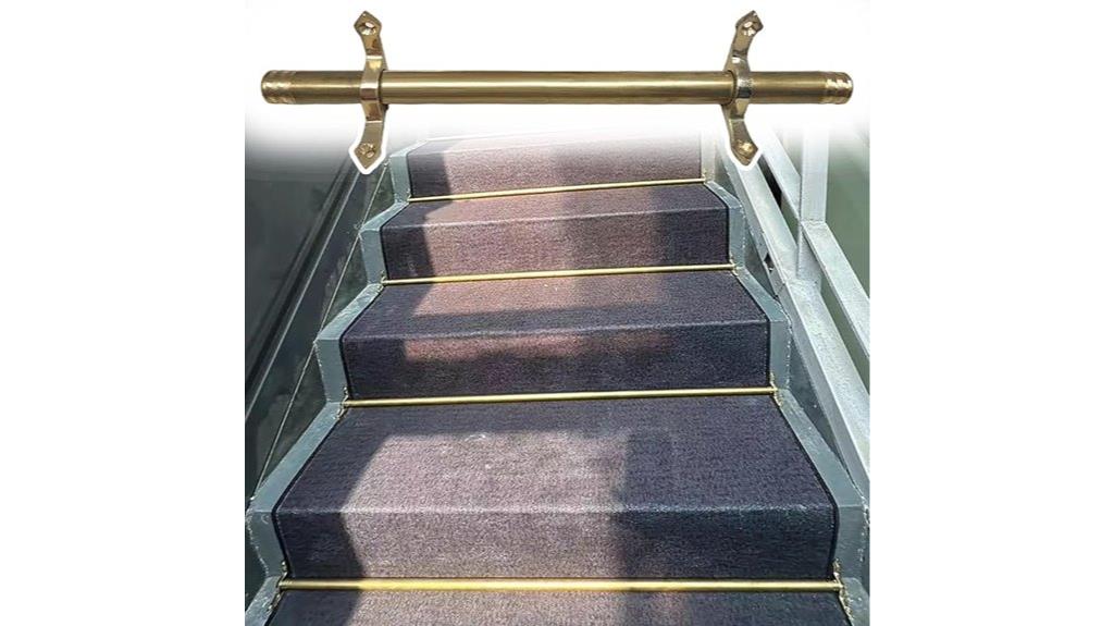 carpeted stairs stair rods