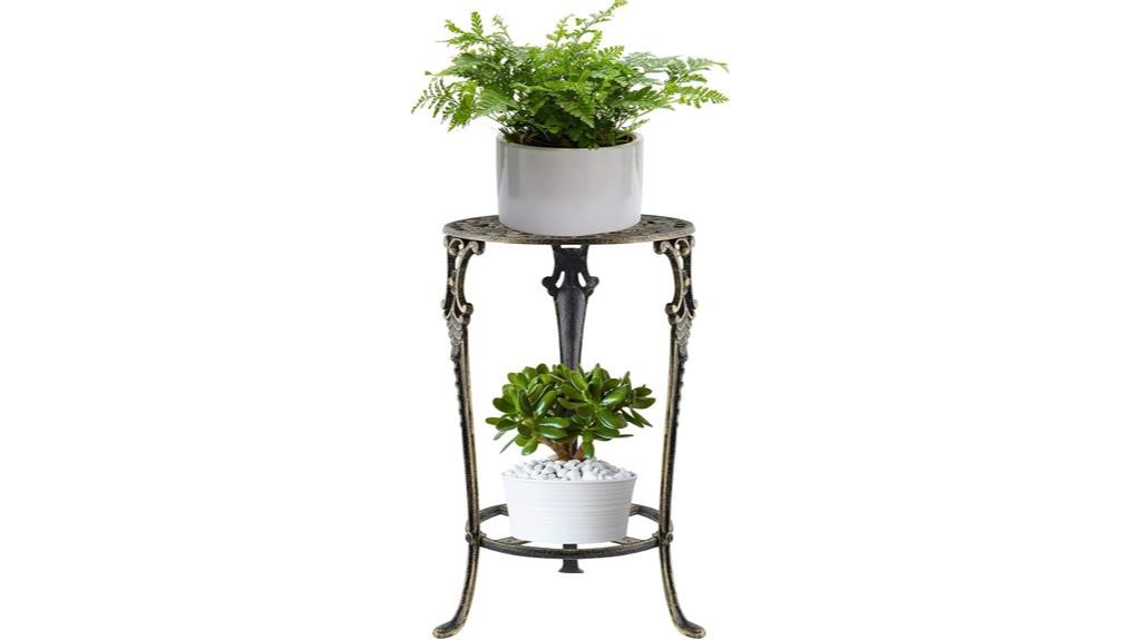 cast iron two tier plant stand