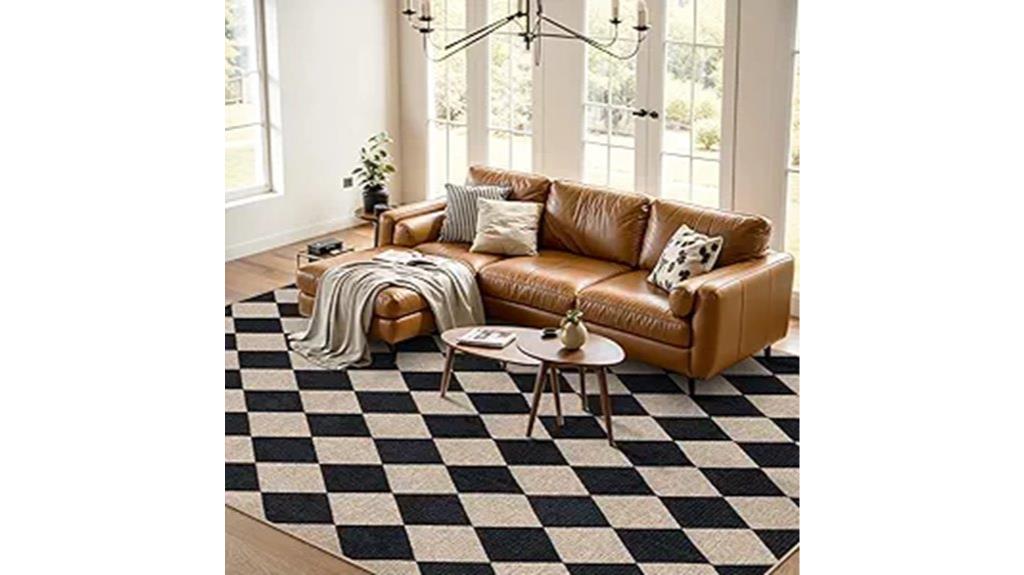 checkered jute rug 8x10