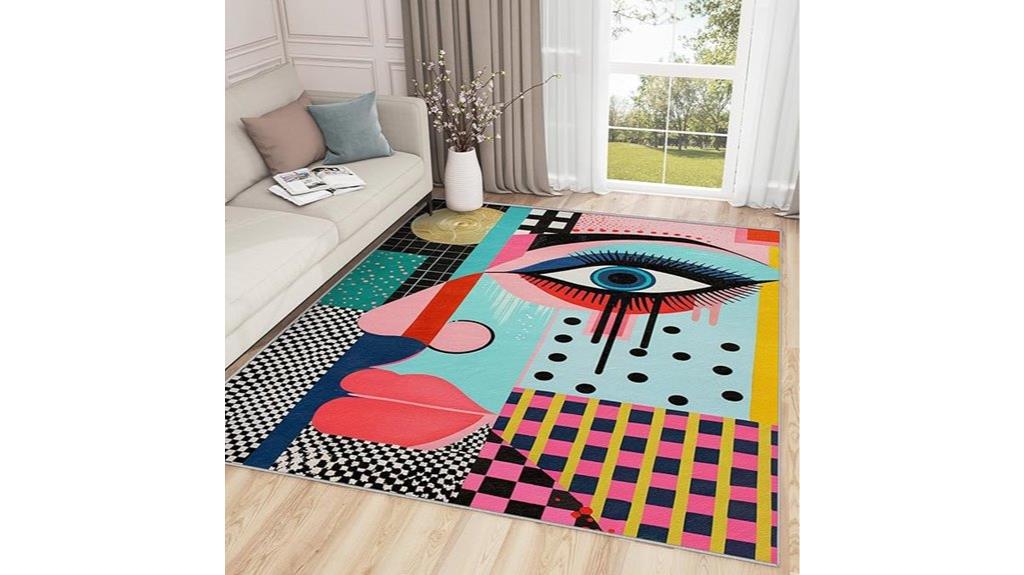 colorful geometric living room rug