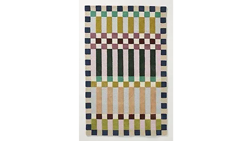 colorful geometric wool rug