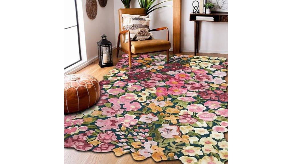 colorful handmade flower rug