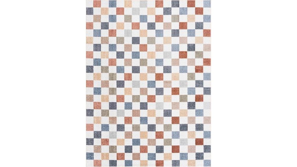 colorful modern checkered rug