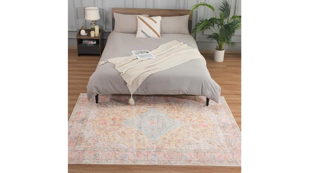 colorful washable boho rug