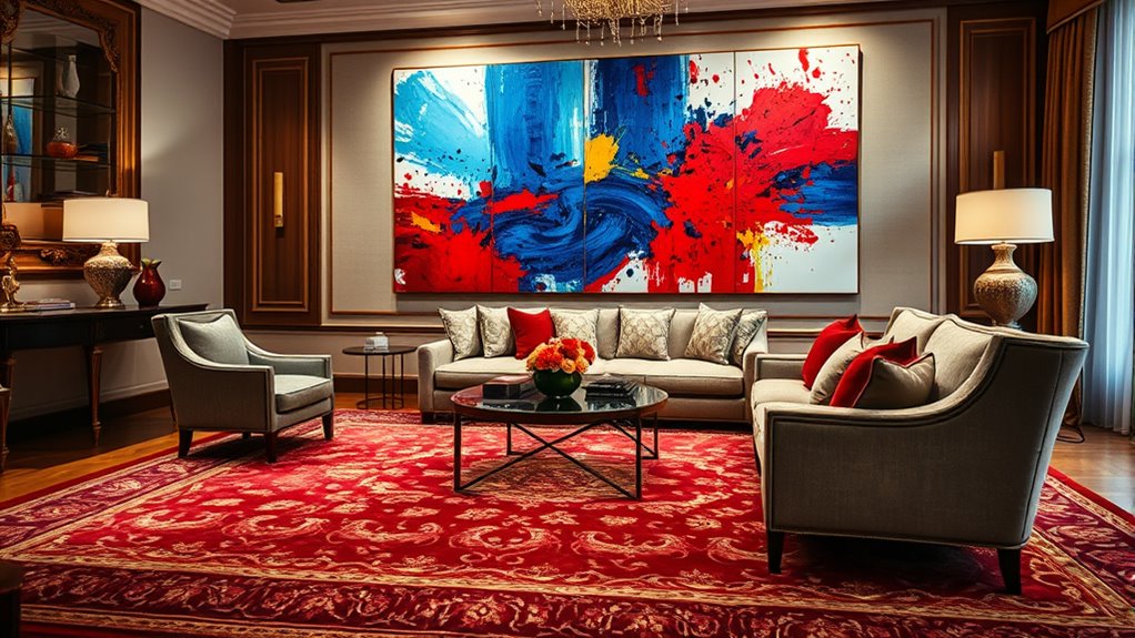 complementary patterned rug selection