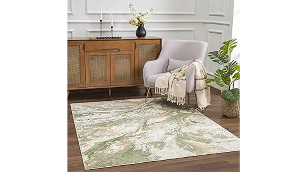 contemporary cream green rug