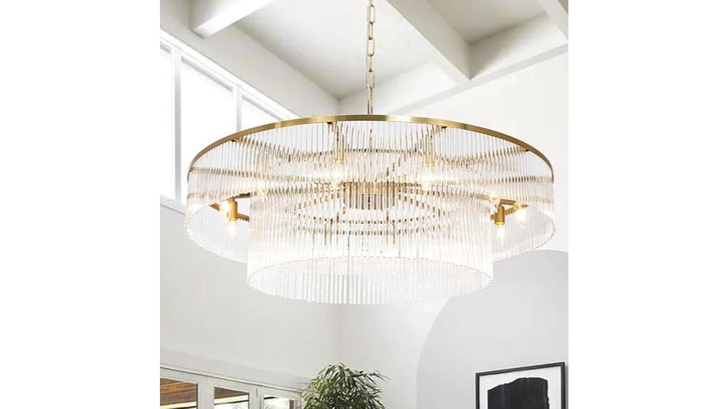 contemporary glass brass chandelier