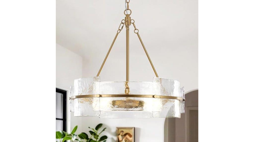 contemporary gold glass chandelier