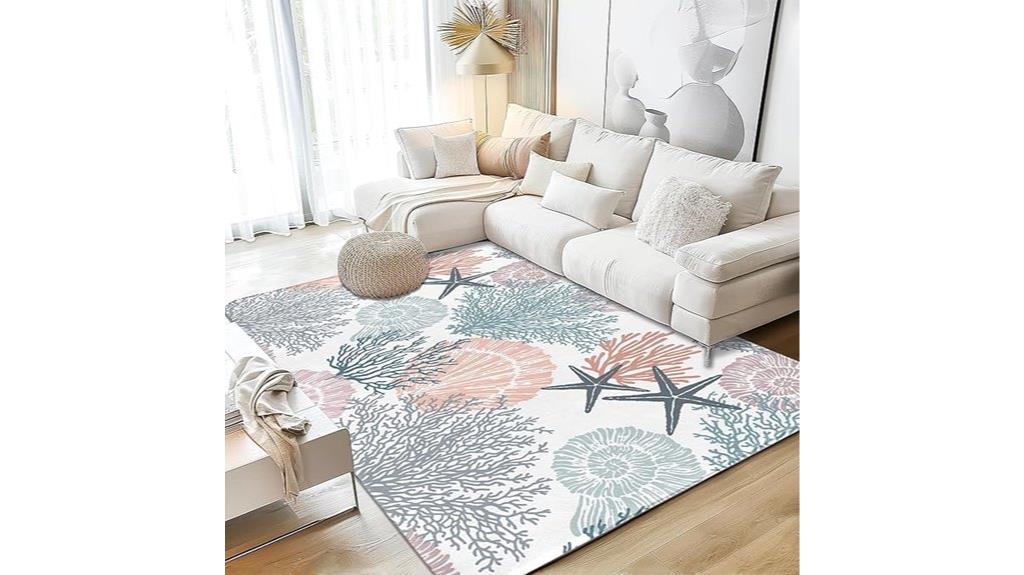 coral coastal rug 5x7